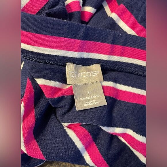 Chico's Pink and Blue Striped Maxi Skirt M (Chico’s 1) - Picture 5 of 8